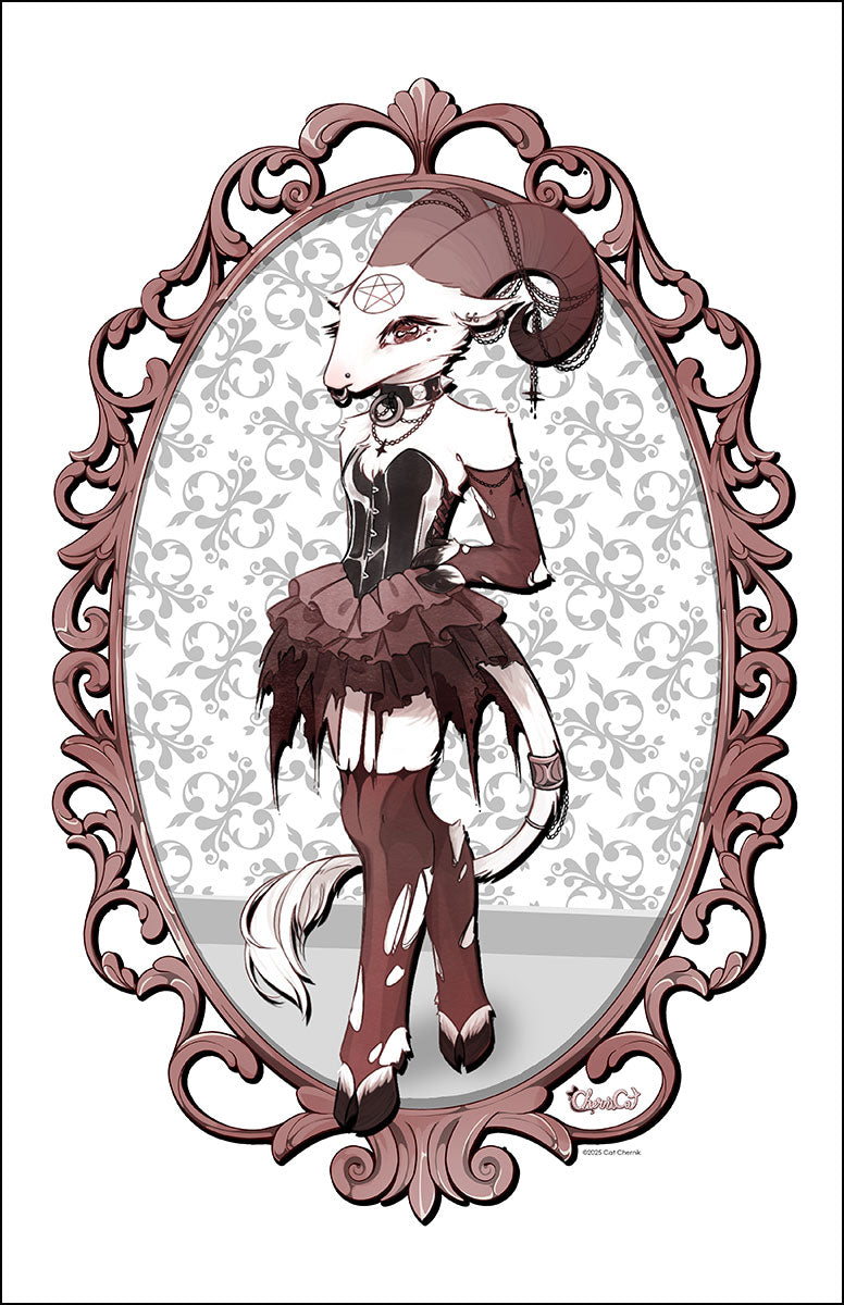 "Baphomette (Goat Girl)" - Satin Print