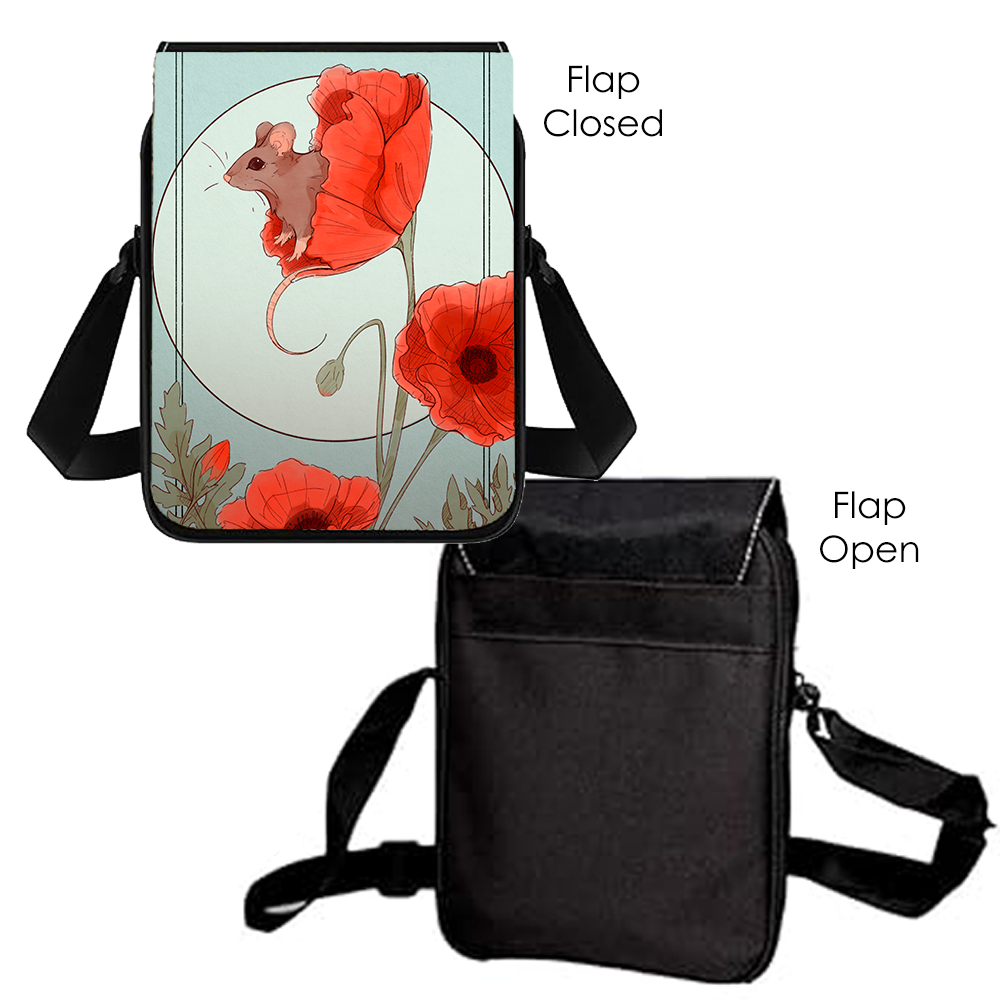 "Field Mouse in Poppy" Small Shoulder Bag